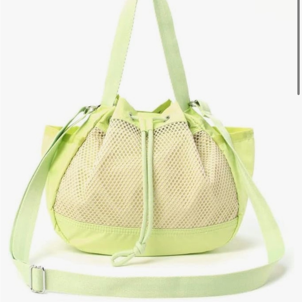LeSportSac Lime Mesh Bucket Tote